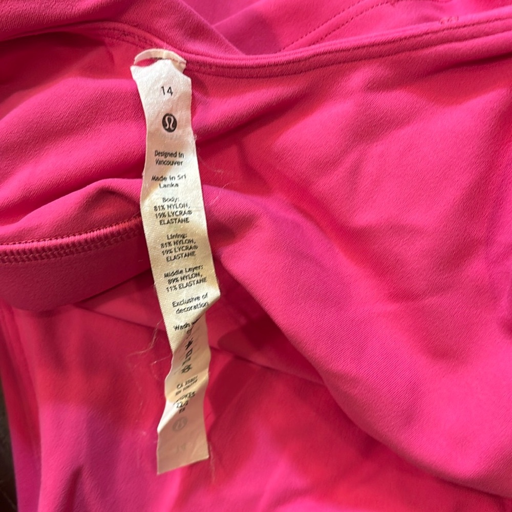 Lululemon Align Tank High Neck, Sonic Pink, Size 14 - Picture 4 of 5